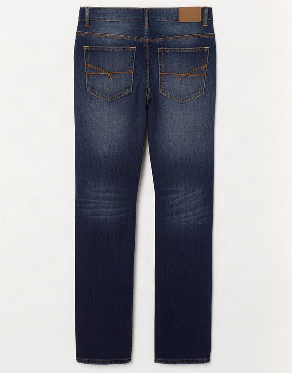 French Connection Herre Regular Fit Straight Jeans W34 L32 Marineblå Bomuld