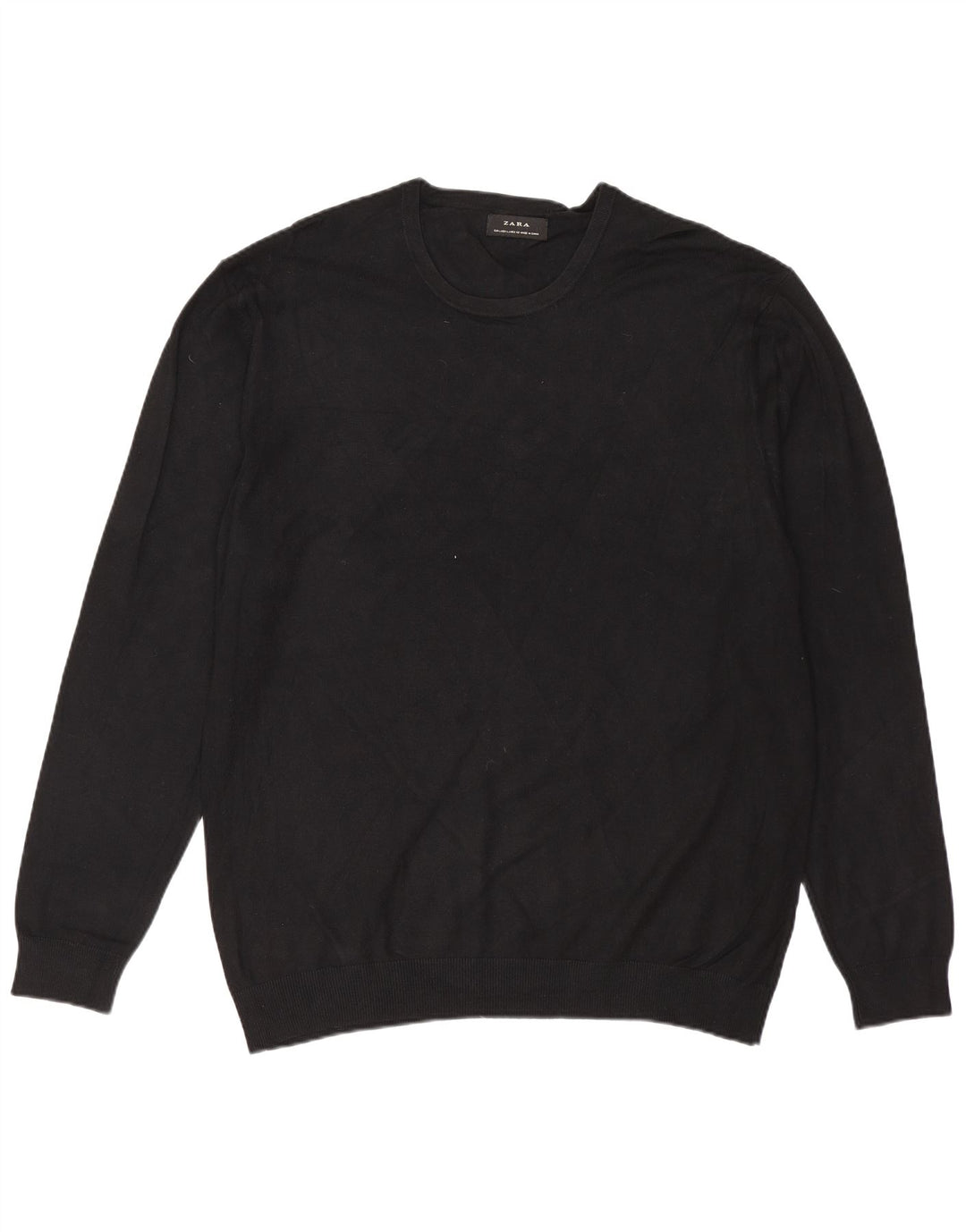 ZARA sweater med rund hals til kvinder UK 16 Large Black