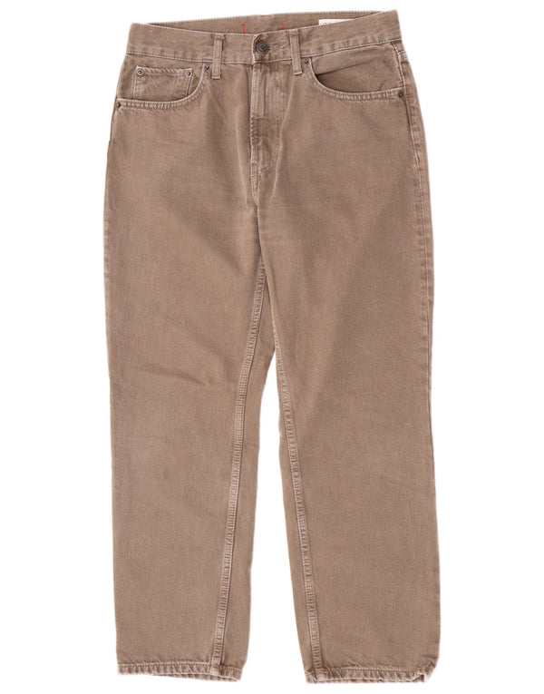 Zara Womens Crop Højtaljede Jeans EU 38 Small W28 L26 Brun Bomuld