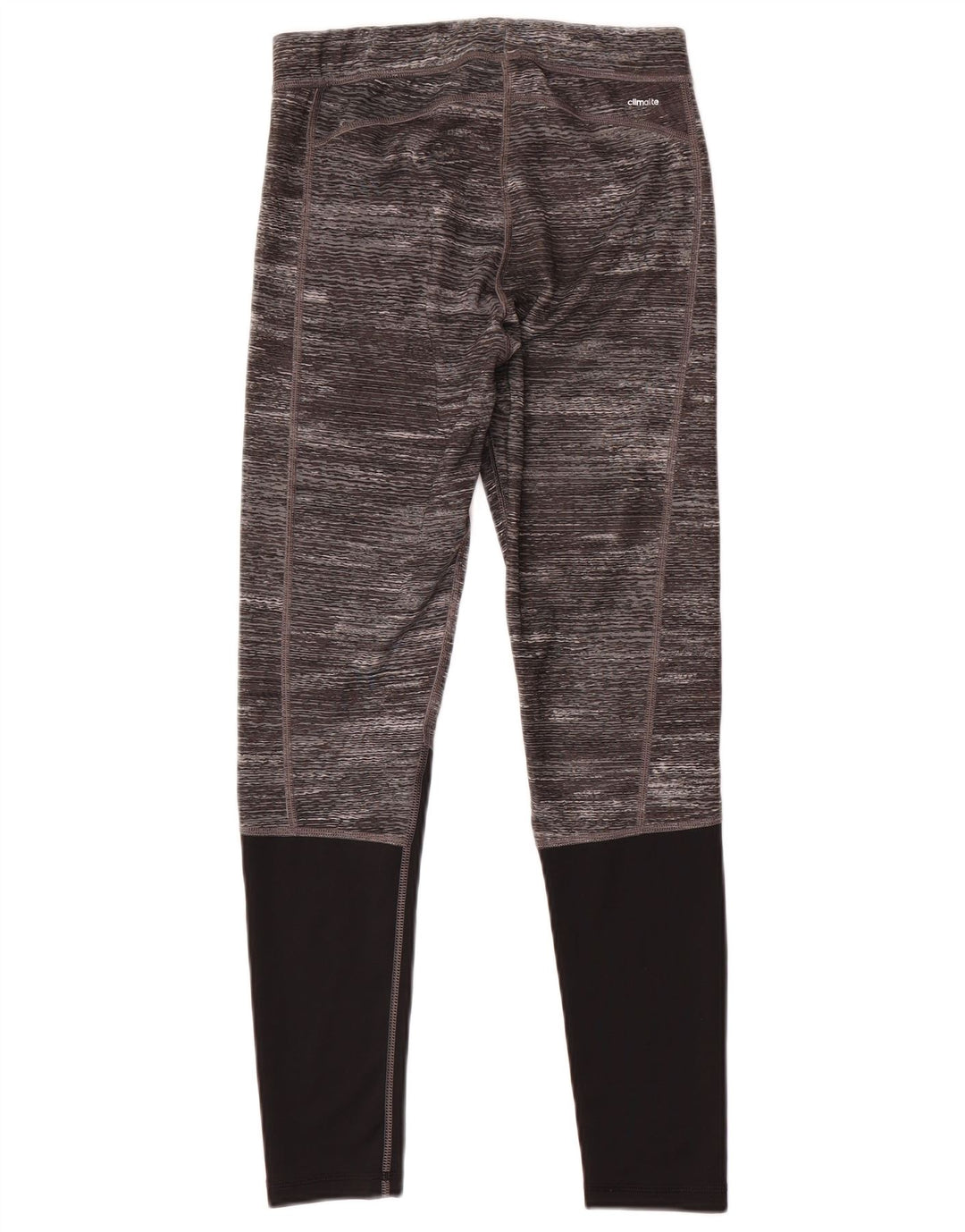 Adidas Womens Tech Fit Leggings UK 12/14 Medium Grey Colourblock Polyester