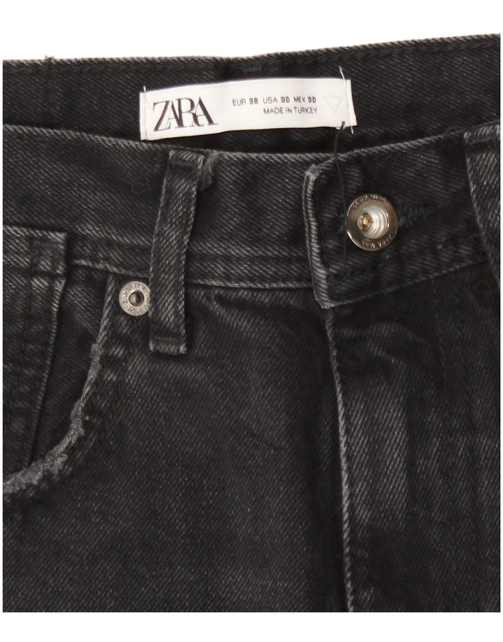 Zara Herre Distressed Denim Shorts EU 38 Small W30 Black