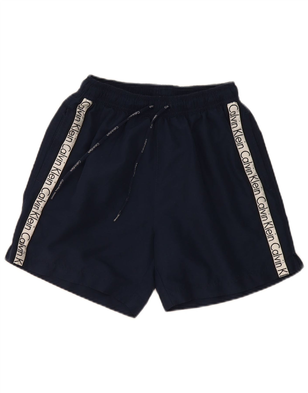 CALVIN KLEIN Mens Graphic Swimming Shorts Small  Navy Blue Colourblock