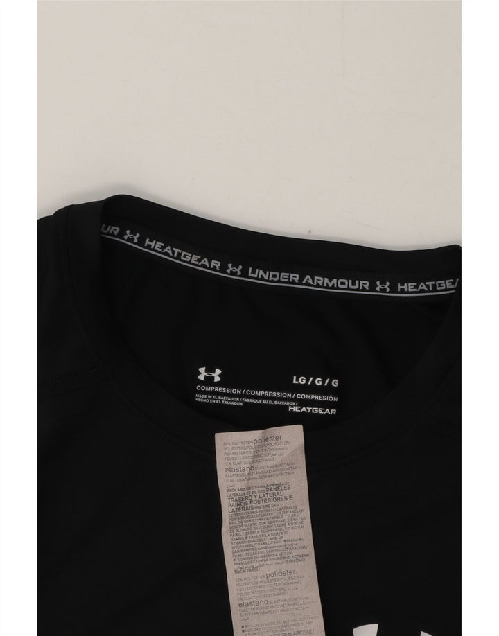 Under Armour Herre Heat Gear T-Shirt Top Stor Sort Polyester