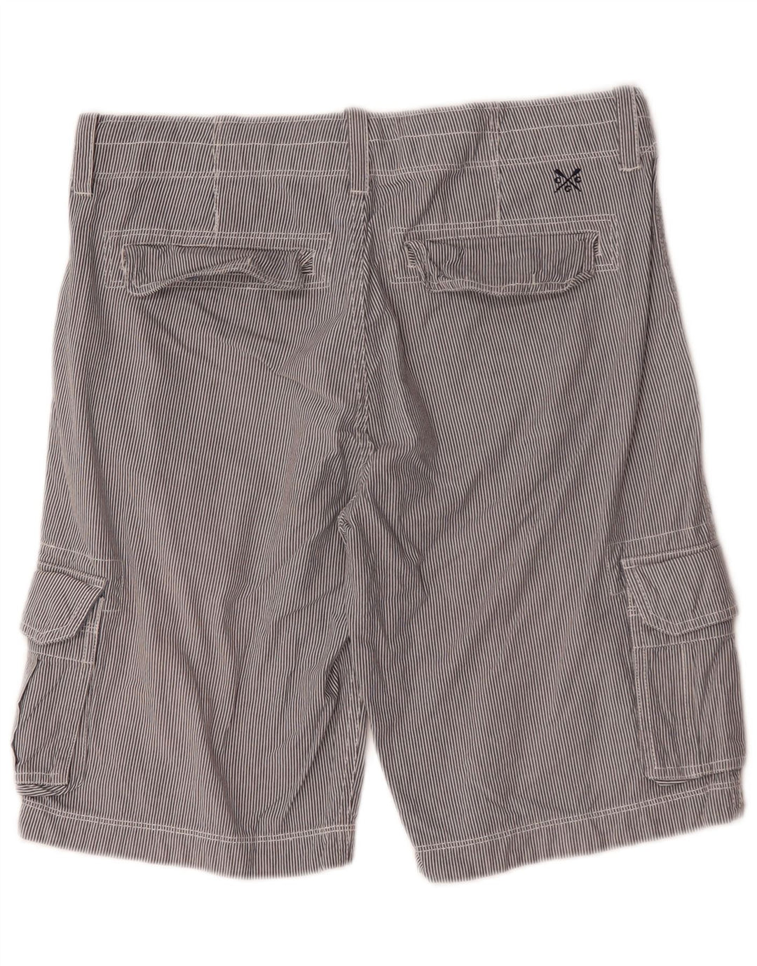 Besætningstøj Herre Cargo Shorts Små W29 Grå nålestribet bomuld
