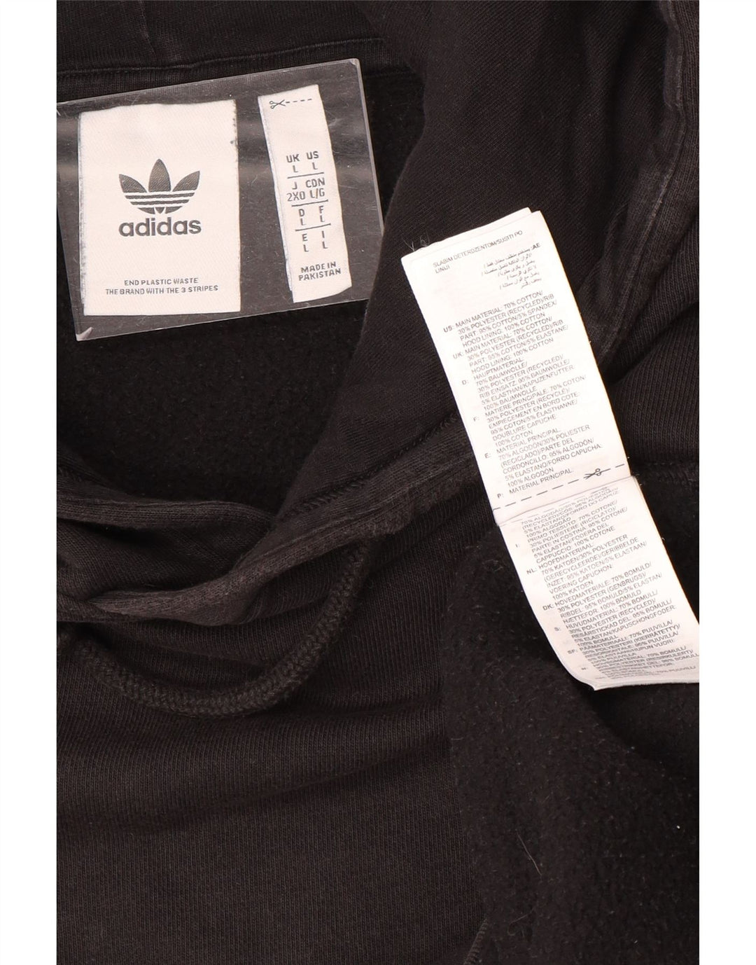 Adidas hættetrøje til mænd, stor sort bomuld