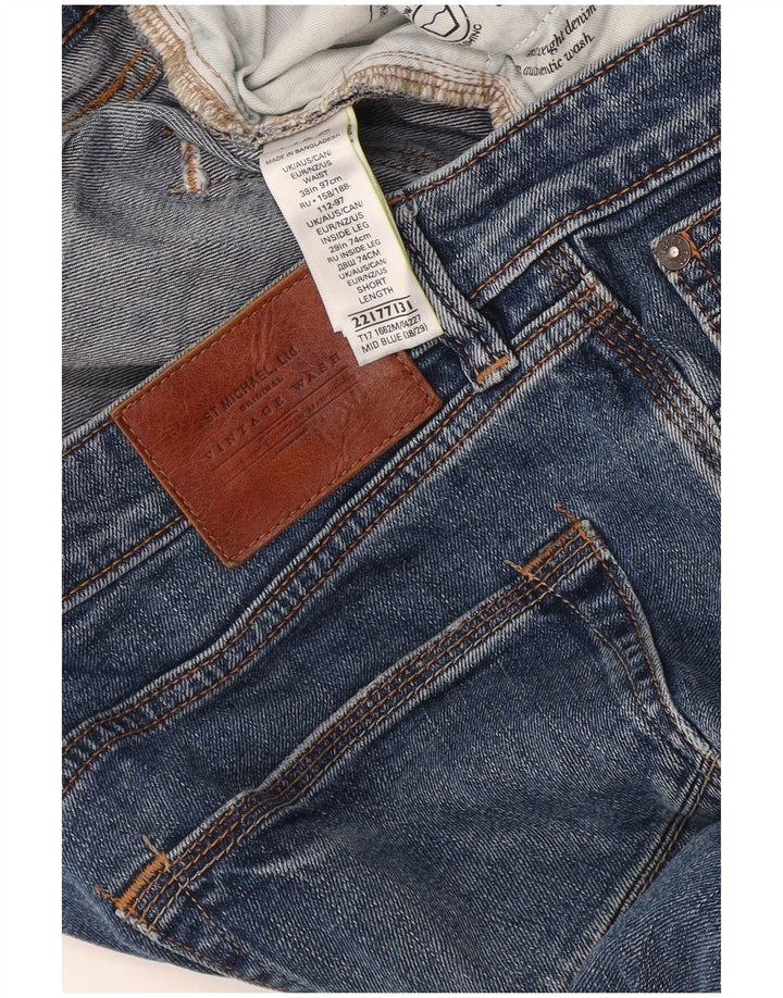 Marks & Spencer Straight Jeans til mænd W38 L29 Blå bomuld