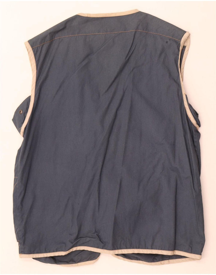 Vintage Herre Utility Gilet UK 36 Small Navy Blue