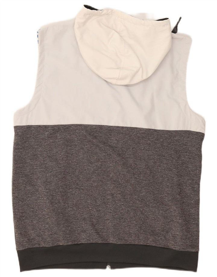 ADIDAS Hættetrøje uden ærmer til mænd til mænd Stor grå farveblok polyester