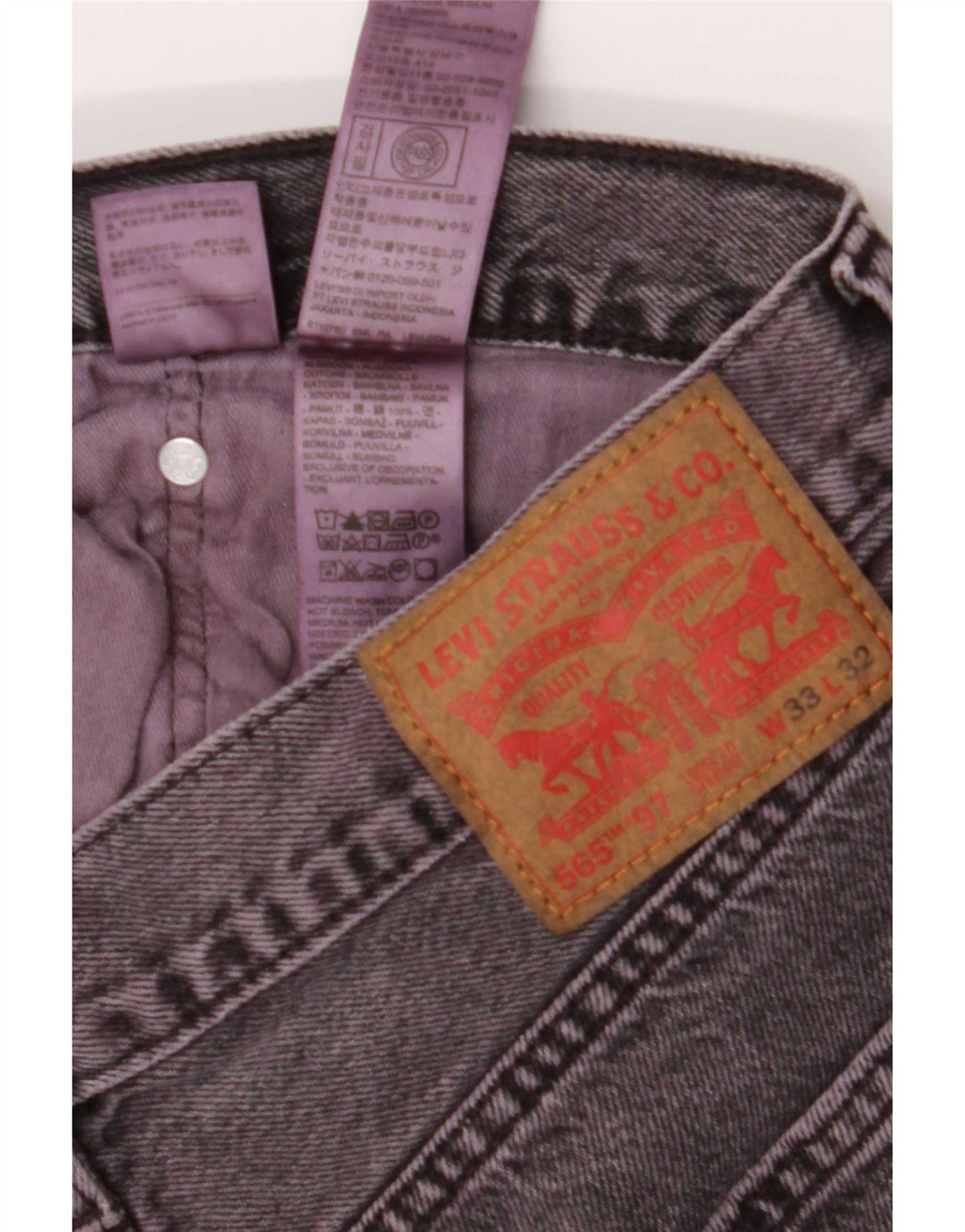 Levi's Herre 565 lige jeans W33 L32 Lilla bomuld