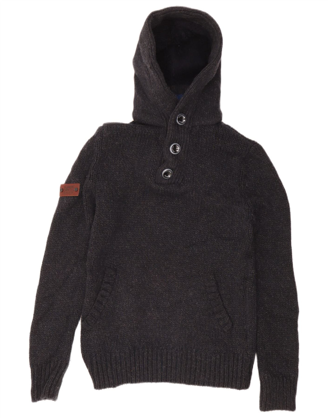Superdry sweater med hætte til mænd mellem marineblå akryl