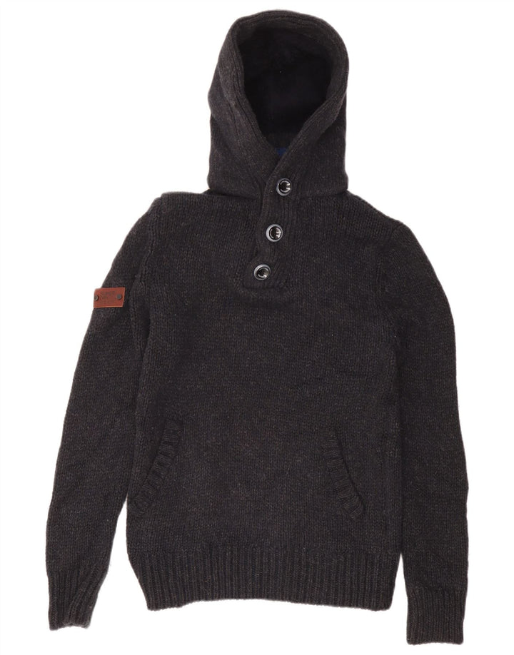 Superdry sweater med hætte til mænd mellem marineblå akryl