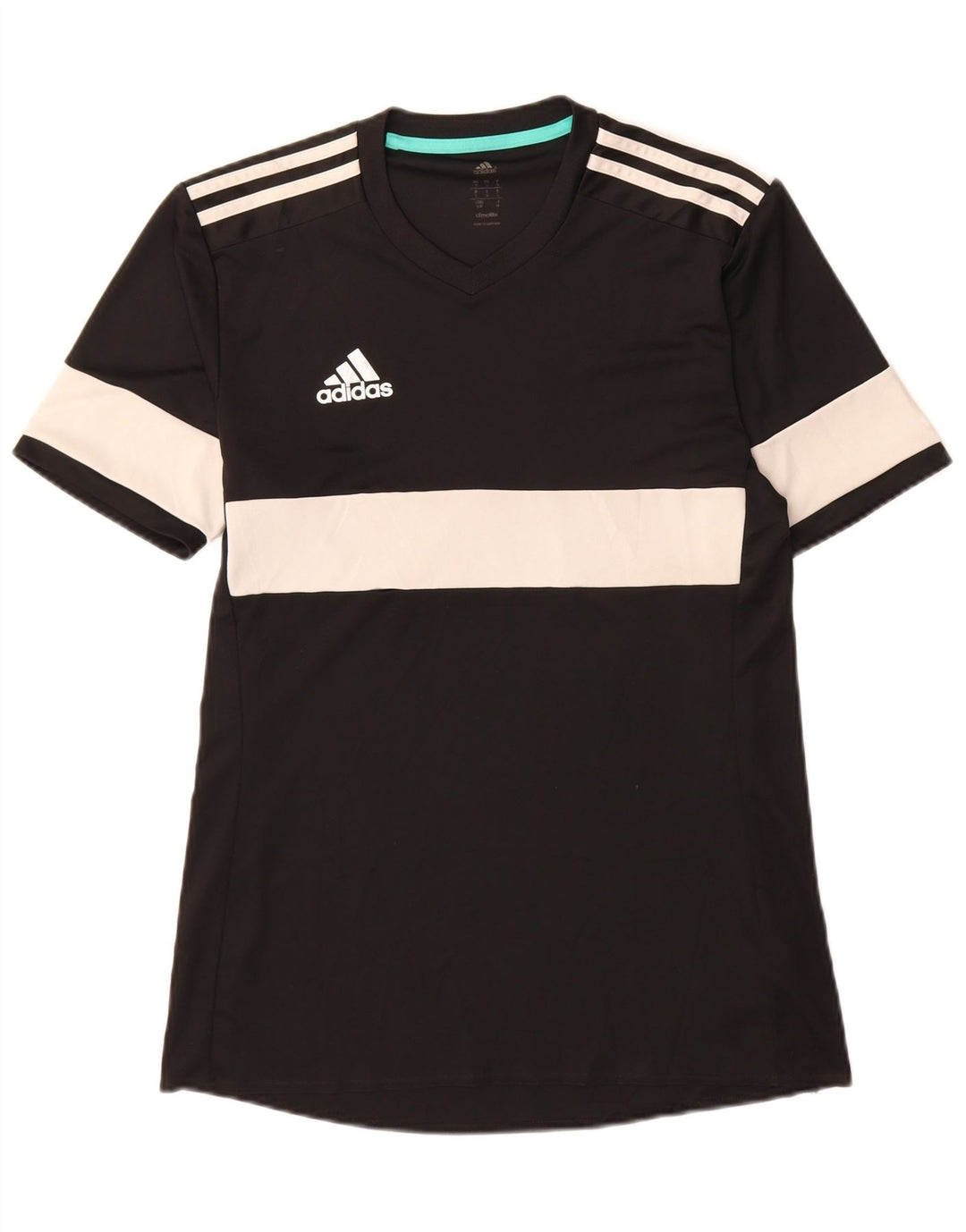 Adidas Herre Climalite T-Shirt Top Lille Sort Colourblock Polyester