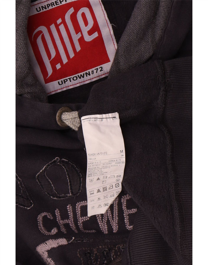 Playlife Herre grafisk hættetrøje Jumper Medium Navyblå Bomuld