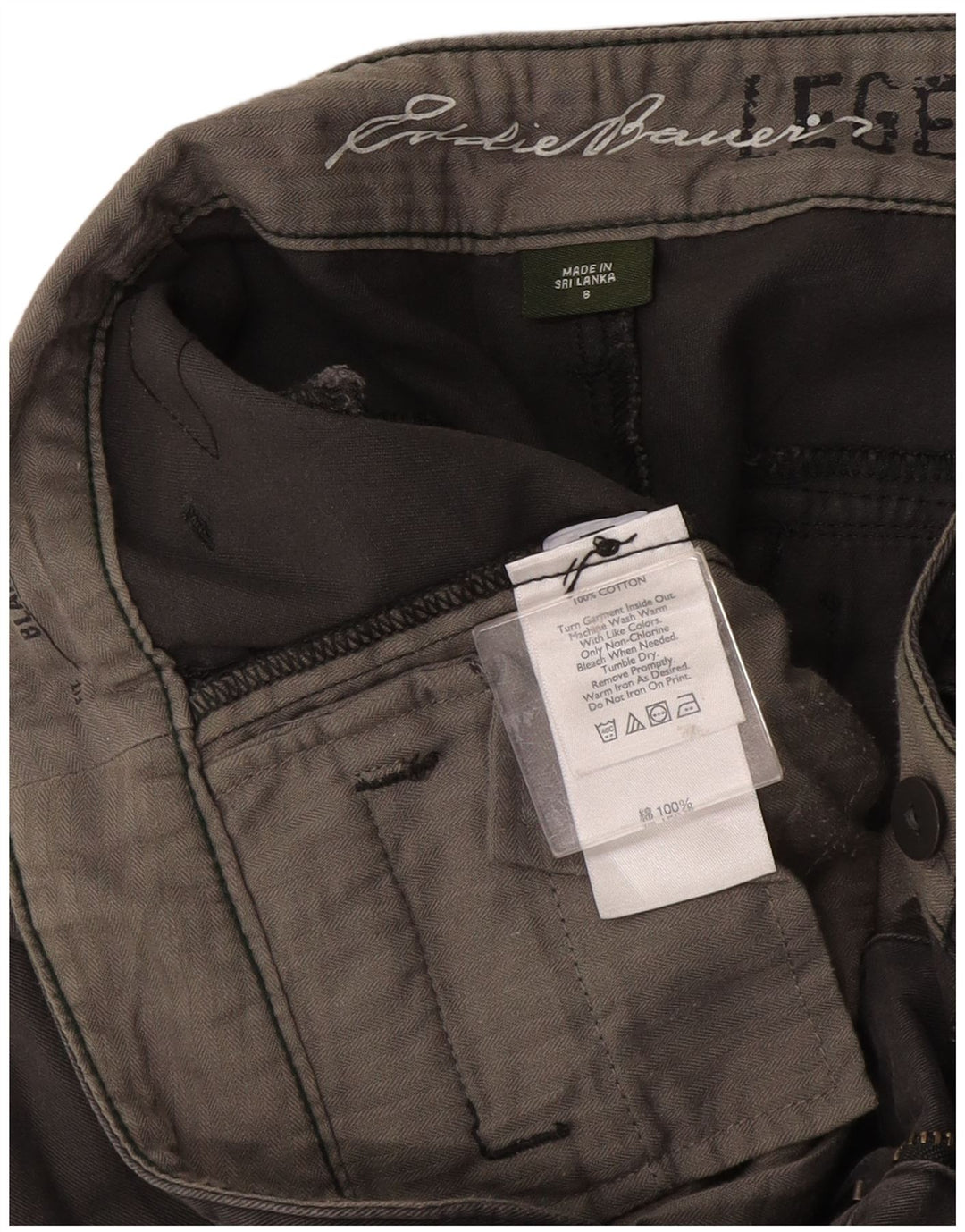 Eddie Bauer Chino Shorts til kvinder US 8 Medium W30 Grå Bomuld