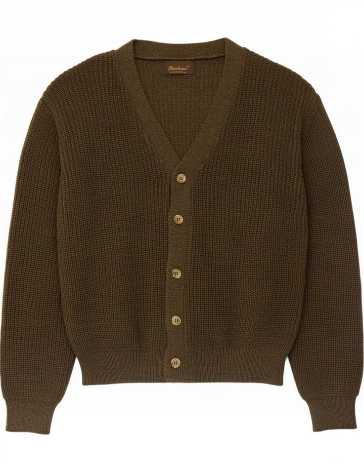 Vintage Herre cardigan Sweater Large Khaki