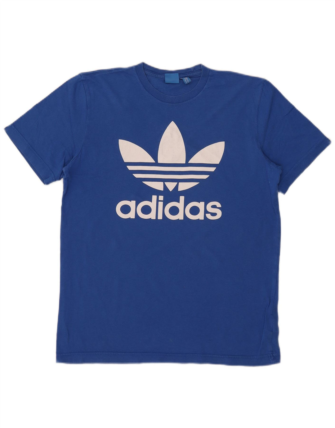 Adidas Grafisk T-shirt top mellemblå bomuld til mænd