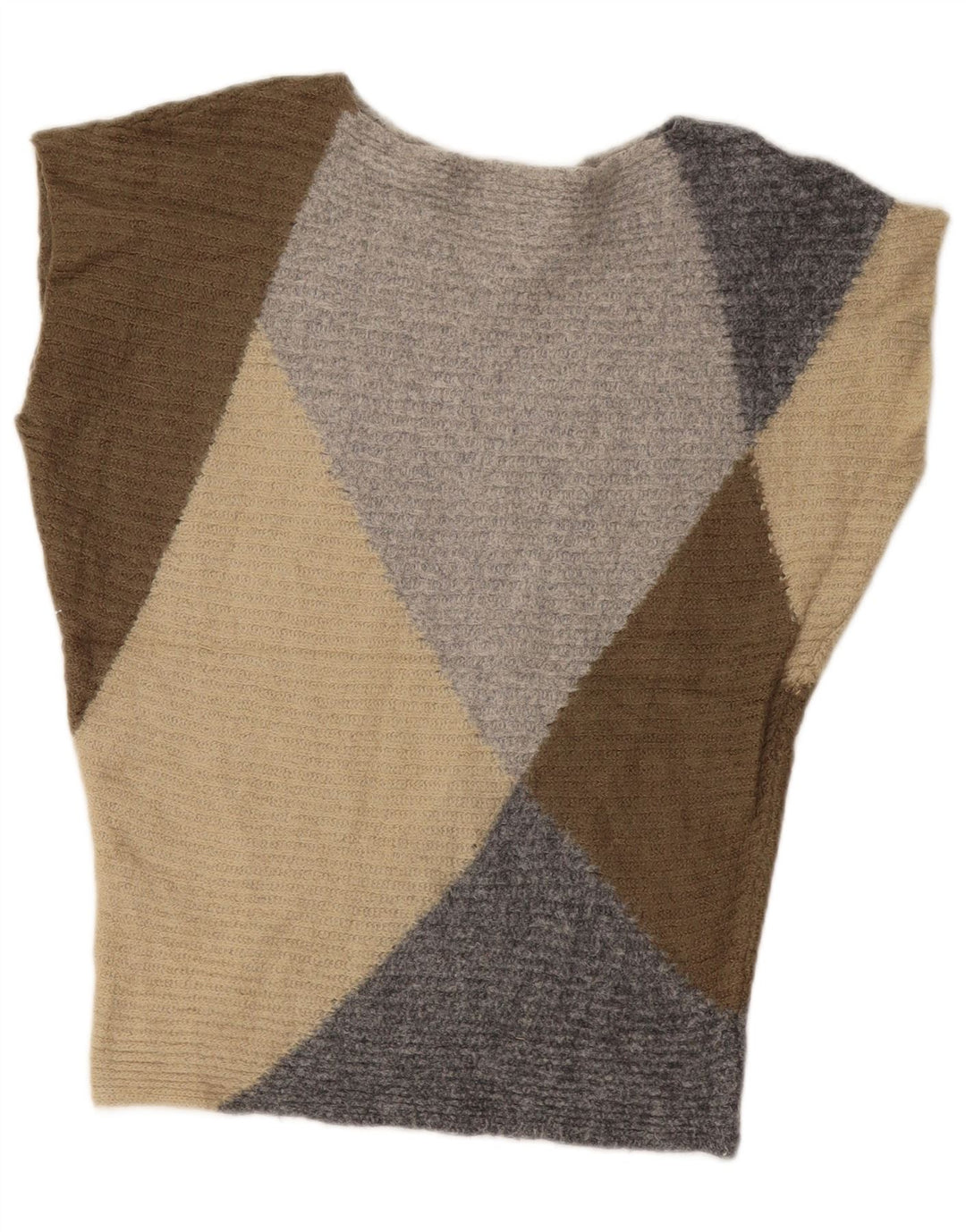 BENETTON Dame Boat Neck Jumper Sweater UK 14 Medium Flerfarvet