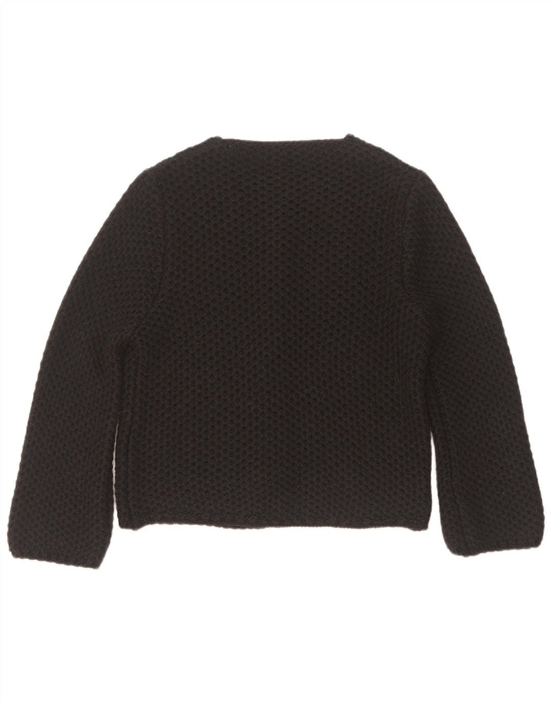 Vintage Dame Open Cardigan Sweater UK 14 Medium Sort Akryl