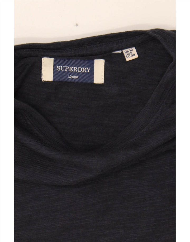 SUPERDRY Womens Blouse Top UK 10 Small Navy Blue Flecked Vintage Superdry and Second-Hand Superdry from Messina Hembry 