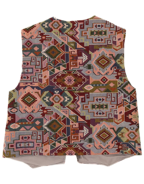 Vintage Vendbar vest for mænd UK 38 Medium Multicolored Geometric