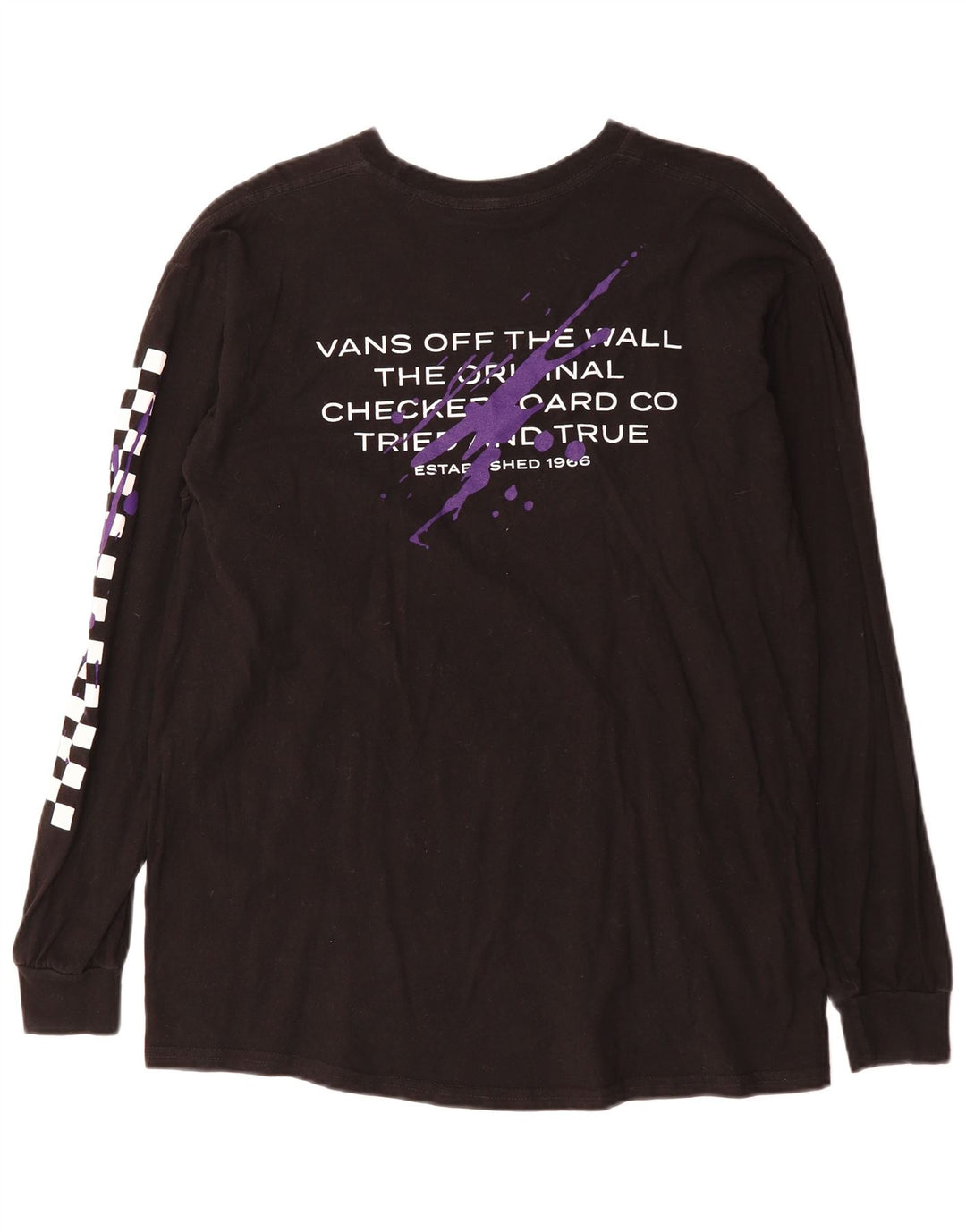 Vans Herre Off The Wall Classic Fit Grafisk Top Langærmet Stor Sort