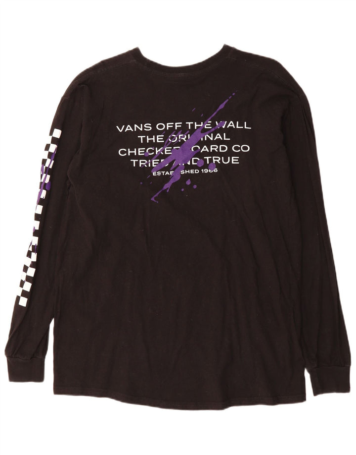 Vans Herre Off The Wall Classic Fit Grafisk Top Langærmet Stor Sort