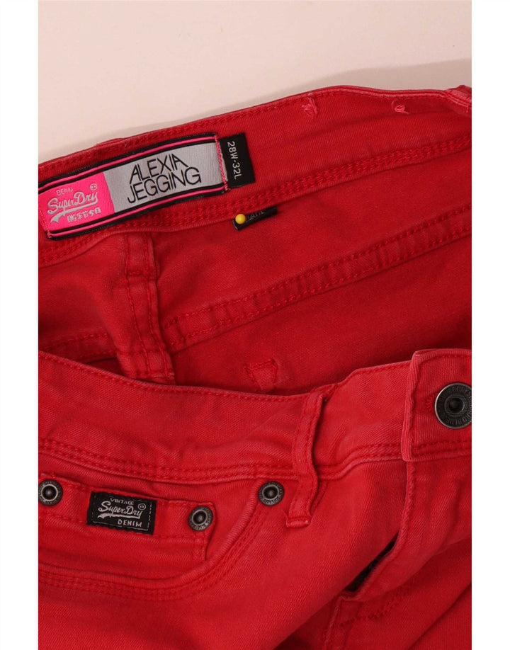 Superdry Alexa Jegging Jeans til kvinder W28 L32 rød bomuld