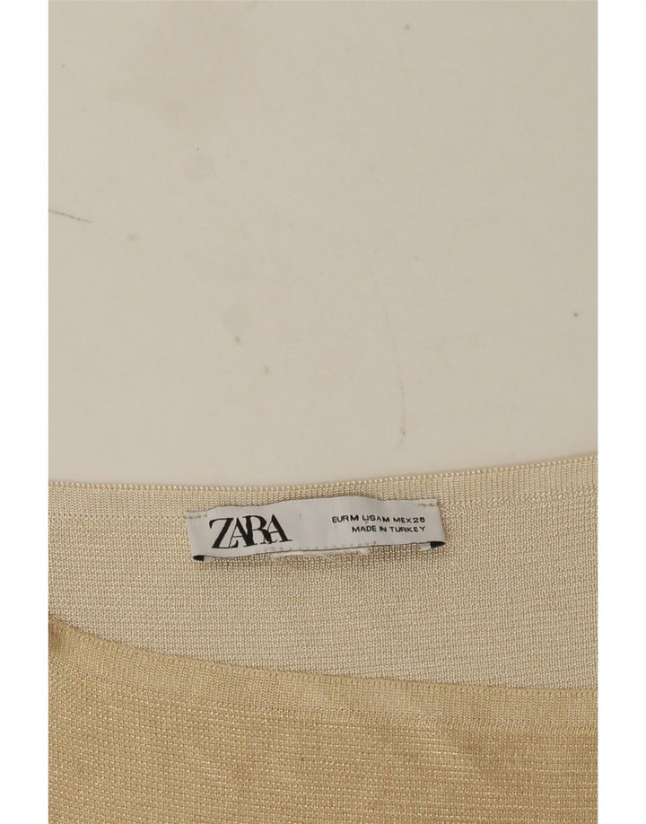 Zara Dame Crop Cami Top UK 12 Medium Beige