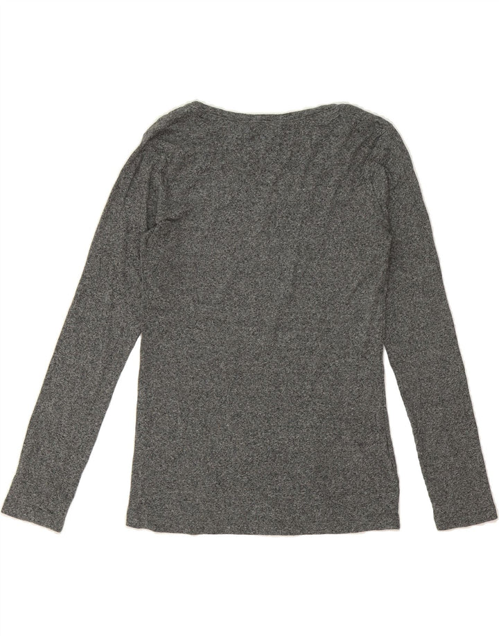 EDDIE BAUER Womens Top Long Sleeve UK 12 Medium Grey Cotton Vintage Eddie Bauer and Second-Hand Eddie Bauer from Messina Hembry 