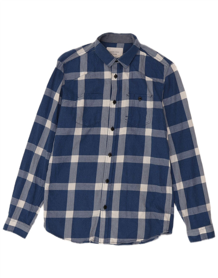 Jack & Jones Herre Slim Fit Flanellskjorte Lille blå ternet bomuld