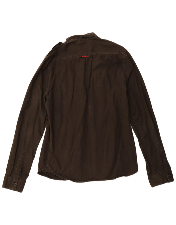 SUPERDRY Militærskjorte til mænd Stor Khaki Bomuld