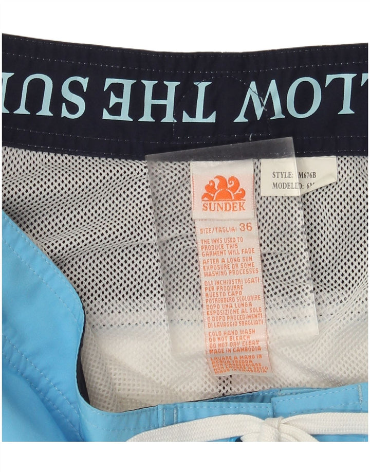 SUNDEK Grafiske badeshorts til mænd Large Blue Colourblock Polyester