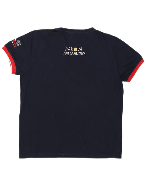 AUSTRALIAN L'ALPINA Herre grafisk T-shirt Top IT 52 Stor marineblå bomuld