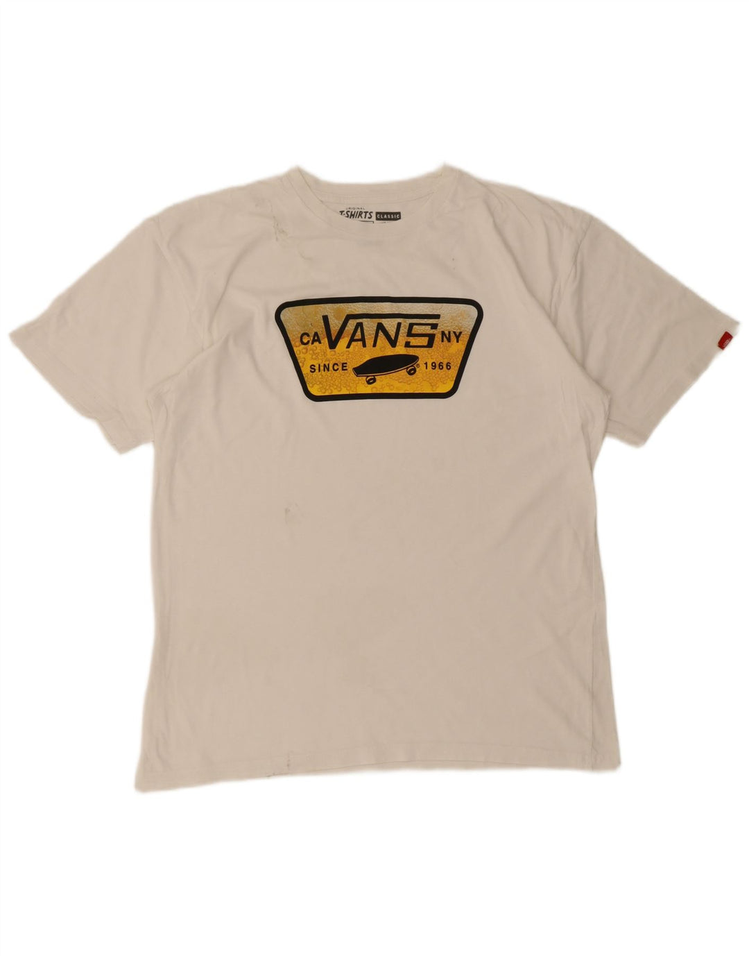 Vans Herre Grafisk T-Shirt Top Stor Hvid Bomuld