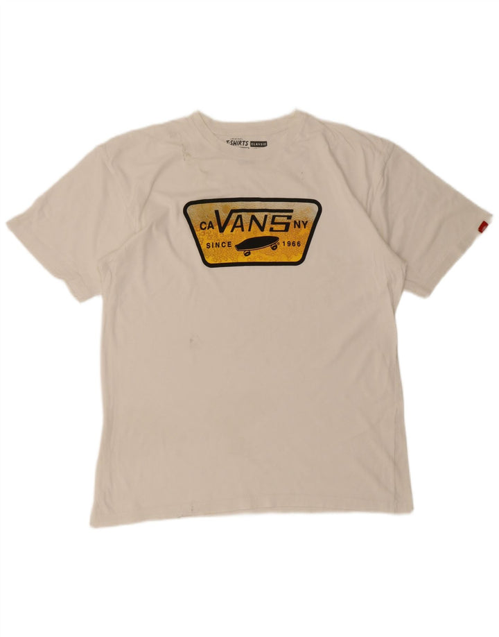 Vans Herre Grafisk T-Shirt Top Stor Hvid Bomuld