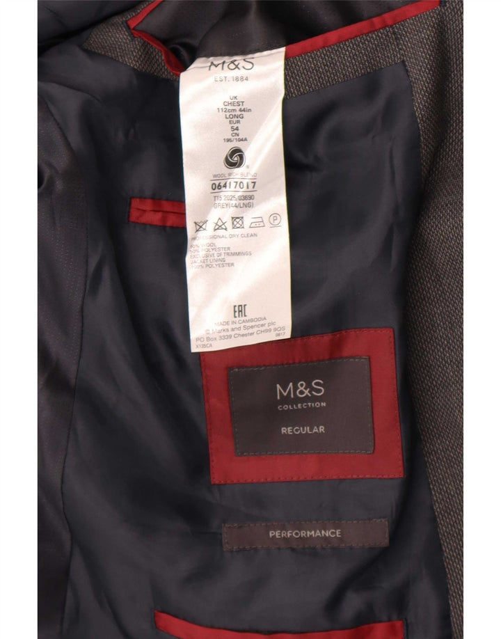 Marks & Spencer Herre lang 2-knaps blazerjakke UK 44 XL Grå Flecked