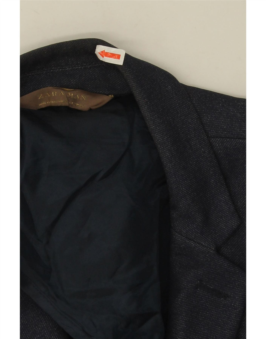 Zara Herre 2-knaps blazerjakke EU 52 Stor marineblå polyester