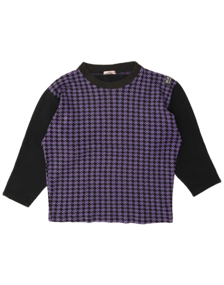 Gymnasium Dame Top Langærmet UK 14 Medium Lilla Houndstooth
