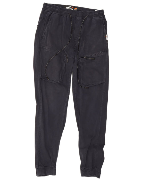 Superdry Joggers til mænd Cargobukser W30 L32 Marineblå bomuld