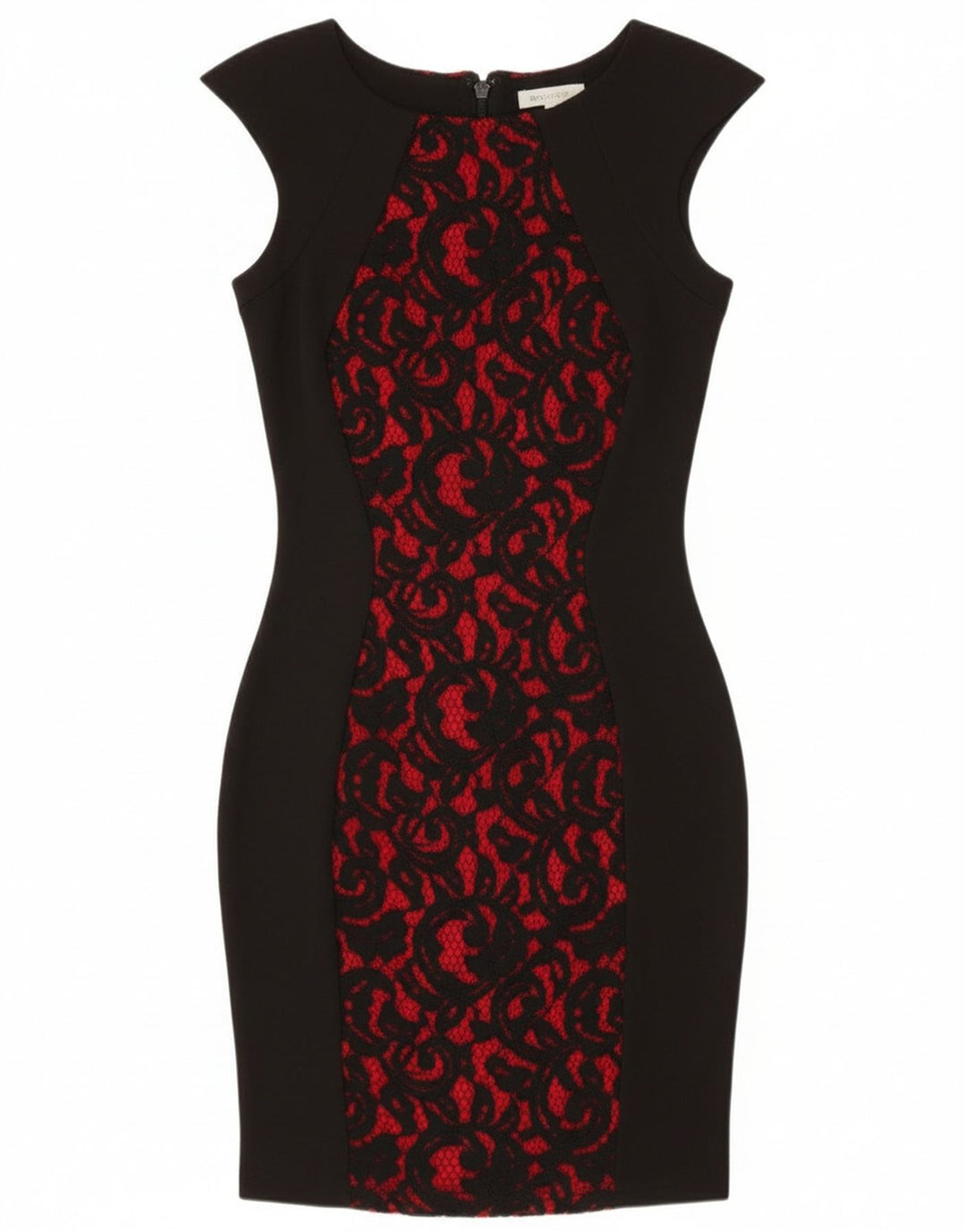 Lipsy Womens Lace Sheath Dress UK 6 Small Black Colourblock Polyester