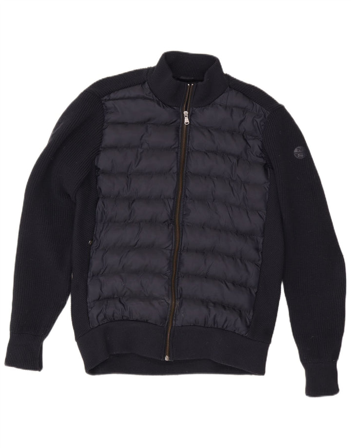 North Sails Herre Cardigan Sweater Large Navy Blue Polyester