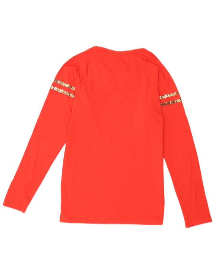 Guess Dame Grafisk Top Langærmet UK 12 Medium Rød Bomuld