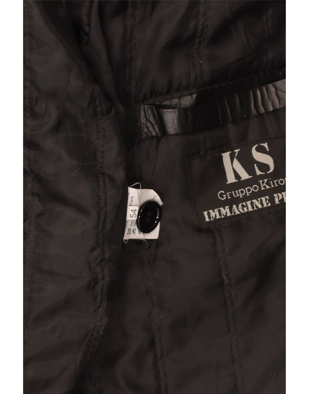 VINTAGE Mens Leather Jacket IT 54 2XL Black Leather