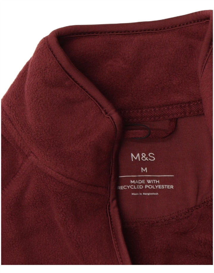 MARKS & SPENCER Fleecejakke til mænd UK 38 Medium Burgundy Polyester