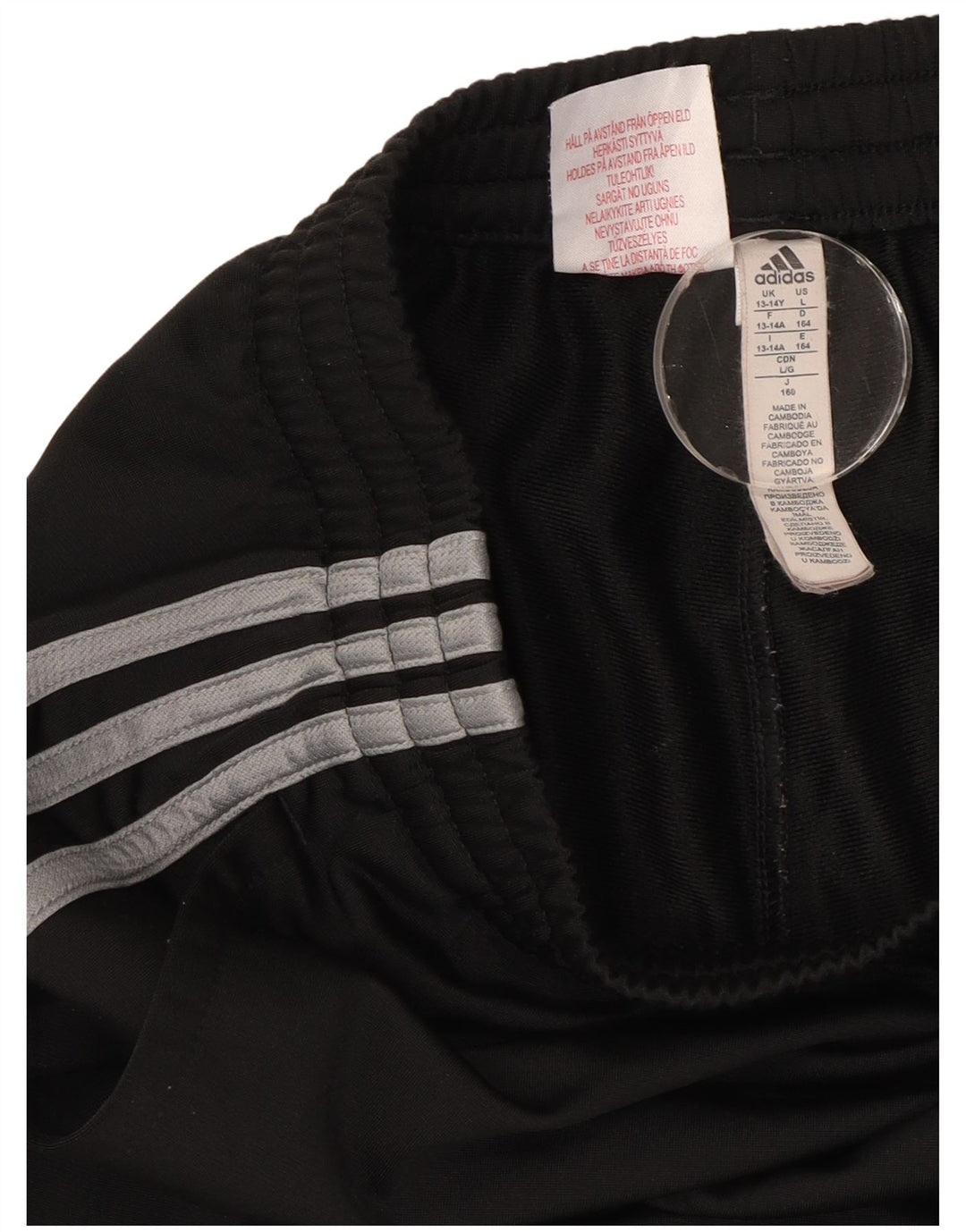 Adidas Drenge Træningsdragt Bukser Joggers 13-14 År Sort Polyester