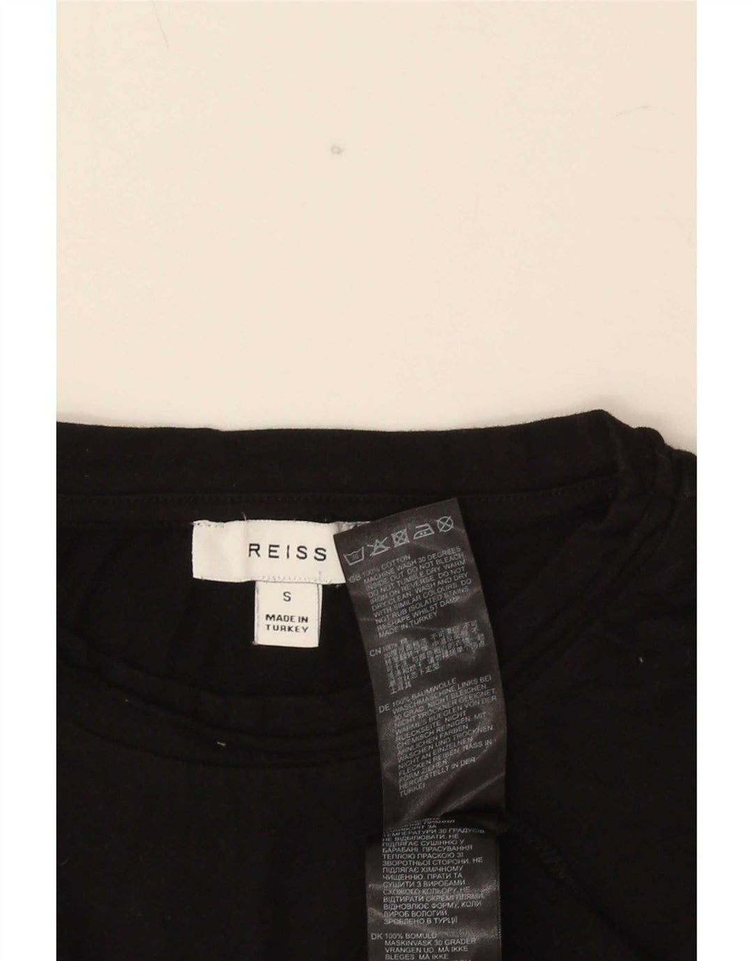Reiss herre T-shirt top lille sort bomuld