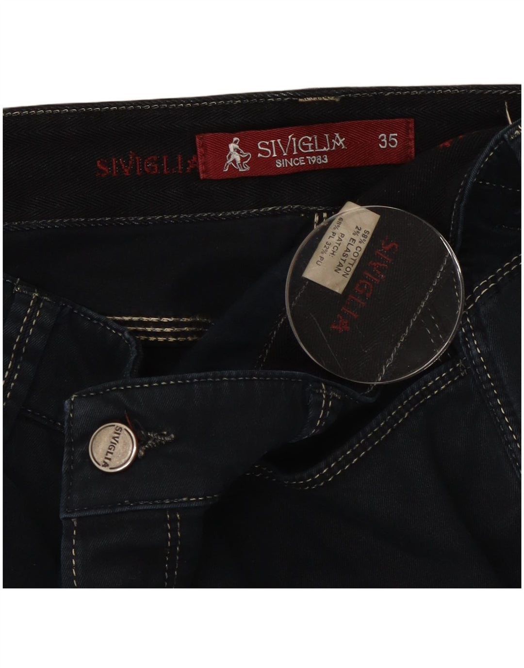 SIVIGLIA Slim Jeans til mænd W35 L35 Sort bomuld