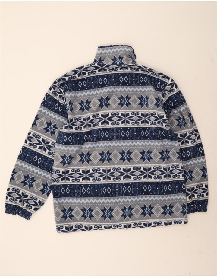 Vintage fleecejakke til mænd UK 44 2XL Navy Blue Fair Isle Polyester