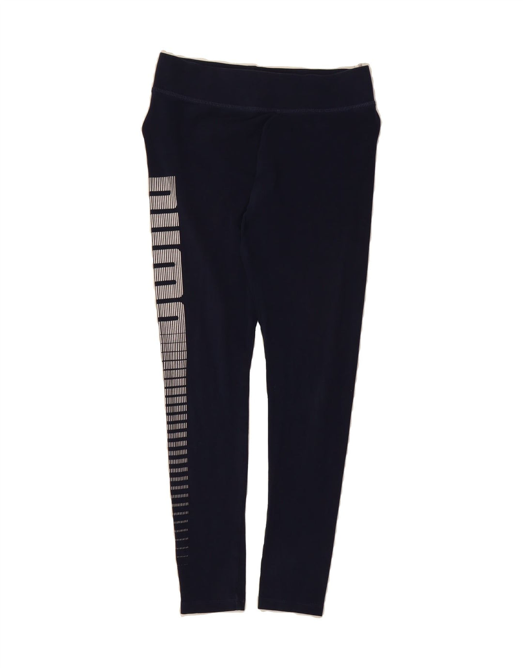 PUMA Womens Graphic Leggings UK 14 Medium Navy Blue Cotton Vintage Puma and Second-Hand Puma from Messina Hembry 