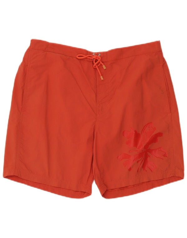 Hugo Boss Grafiske badeshorts til mænd store orange blomster